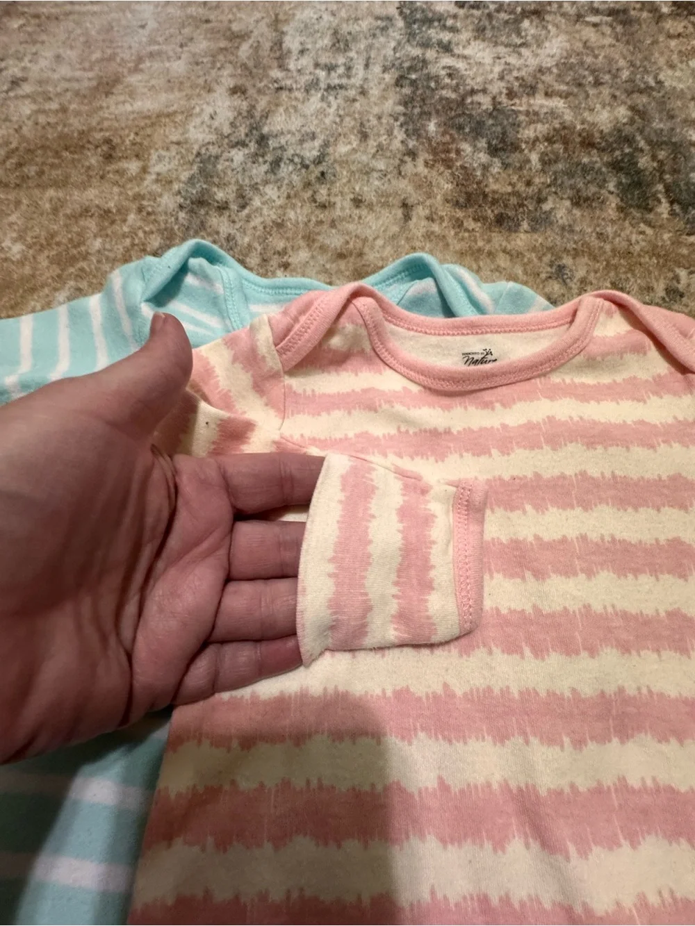Touched by Nature 100% Organic Cotton Baby Gown set of 2 - Pink and Light Blue